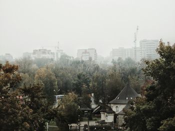 High angle view of buildings in city