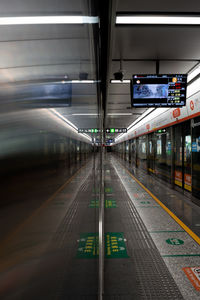 Train at railroad station platform