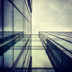 Low angle view of modern building against sky