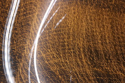 Full frame shot of light trails at night