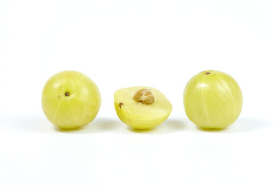 Close-up of apple against white background