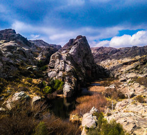 Scenic view of mountains against sky