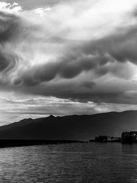 Mammatus clouds over the port of genoa