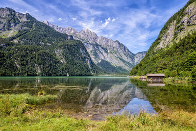Scenic view of konigssee against bavarian alps