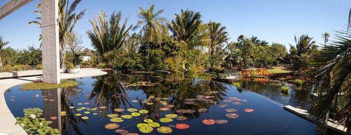 Scenic view of lake and trees against sky