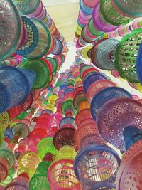 Low angle view of multi colored candies for sale in market