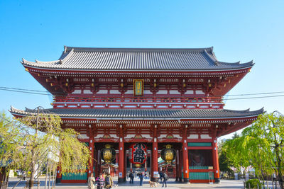 Exterior of temple against clear sky