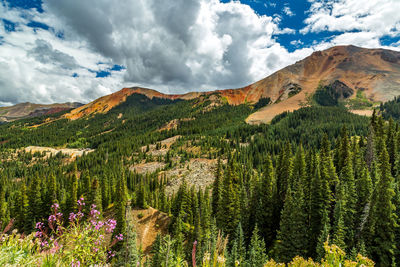 Panoramic view of landscape against cloudy sky