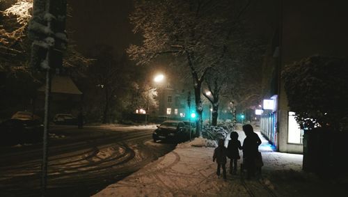 Illuminated street light at night