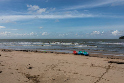 Scenic view of beach against sky