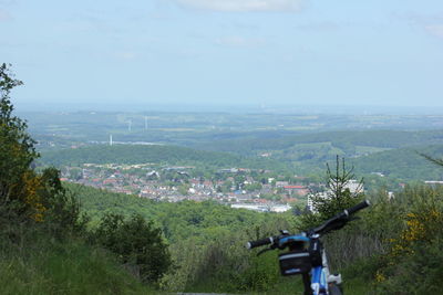 High angle view of landscape against sky