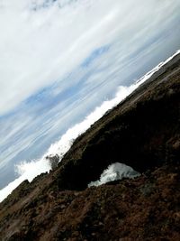 Close-up of sea shore against sky