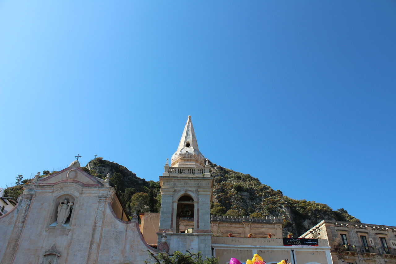 LOW ANGLE VIEW OF TEMPLE AGAINST CLEAR SKY