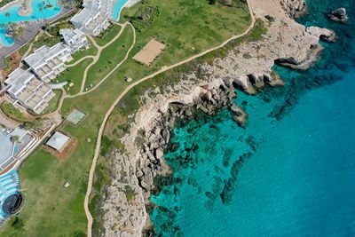 High angle view of swimming pool