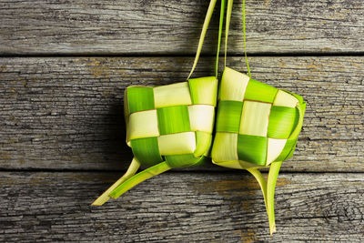 Close-up of vegetables on wood