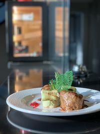 Close-up of meal served in plate