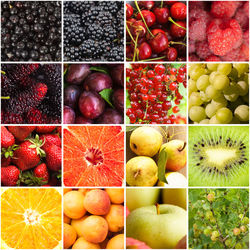 Digital composite image of fruits in market stall