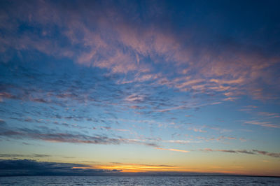 Scenic view of sea at sunset