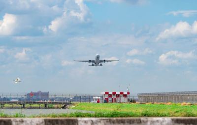 Airplane flying in sky