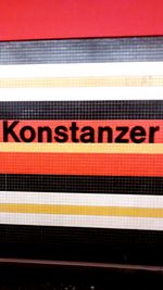 Close-up of text on wall