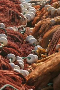 Close-up view of fishing net