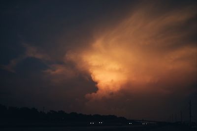 Scenic view of dramatic sky during sunset