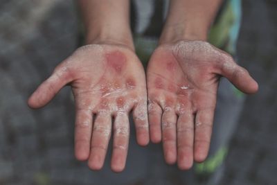 Close-up of man hand