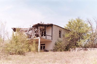 Houses on field