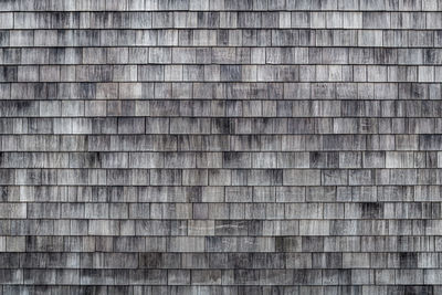 Old shingle roof in black and white