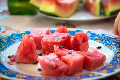 Close-up of dessert in plate