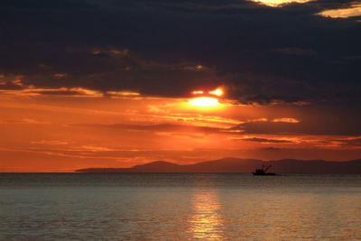 Dramatic sky over calm sea