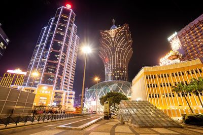 Illuminated city at night