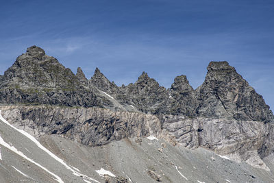 Scenic view of rocky mountains against sky