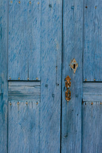 Full frame shot of blue door