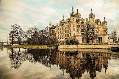 Reflection of building on water