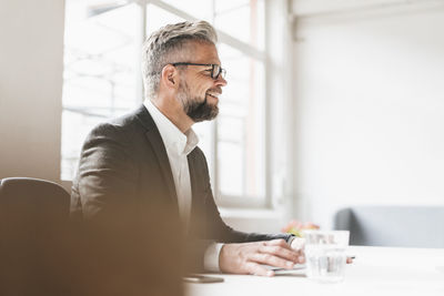 Businessman working in office