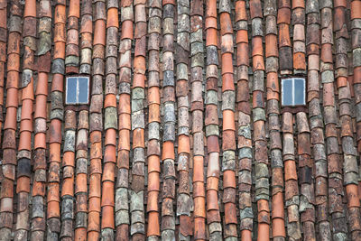 Full frame shot of roof tiles