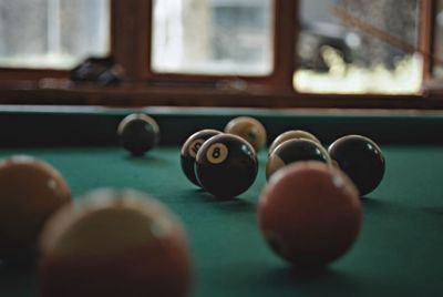 Close-up of balls on table