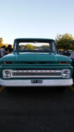 Close-up of car against clear sky