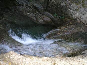 Scenic view of waterfall