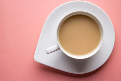 Directly above shot of coffee cup on table
