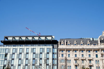 Low angle view of built structure against clear sky