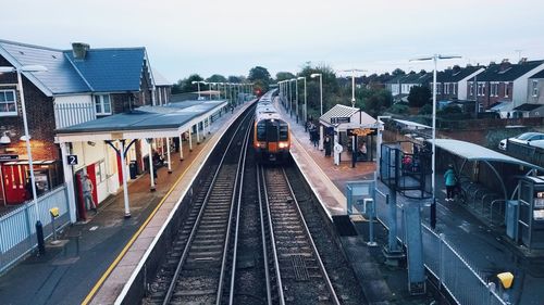 Railroad tracks in city