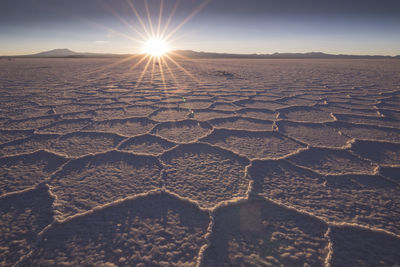 Irregular poligonal structures at sunrise