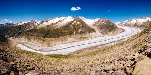 Scenic view of mountain road against sky