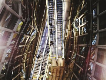 Low angle view of illuminated ceiling of building