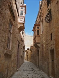 Narrow alley amidst buildings in city