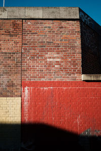 Red brick wall of building