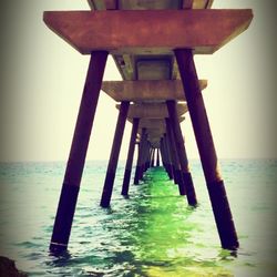 Wooden pier on sea