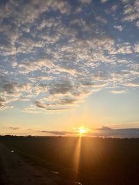 Scenic view of silhouette landscape against sky during sunset